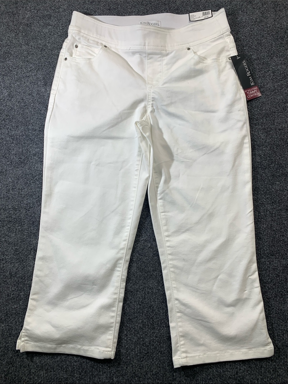 Kim Rogers White Ankle-Crop Straight Jeans